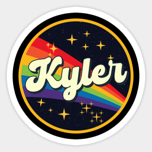 Kyler // Rainbow In Space Vintage Style Sticker